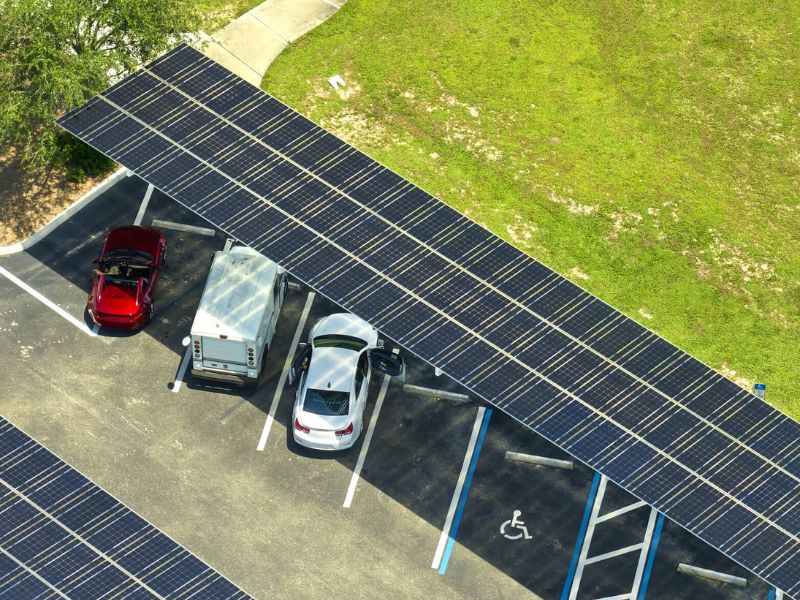 Carport with solar panels