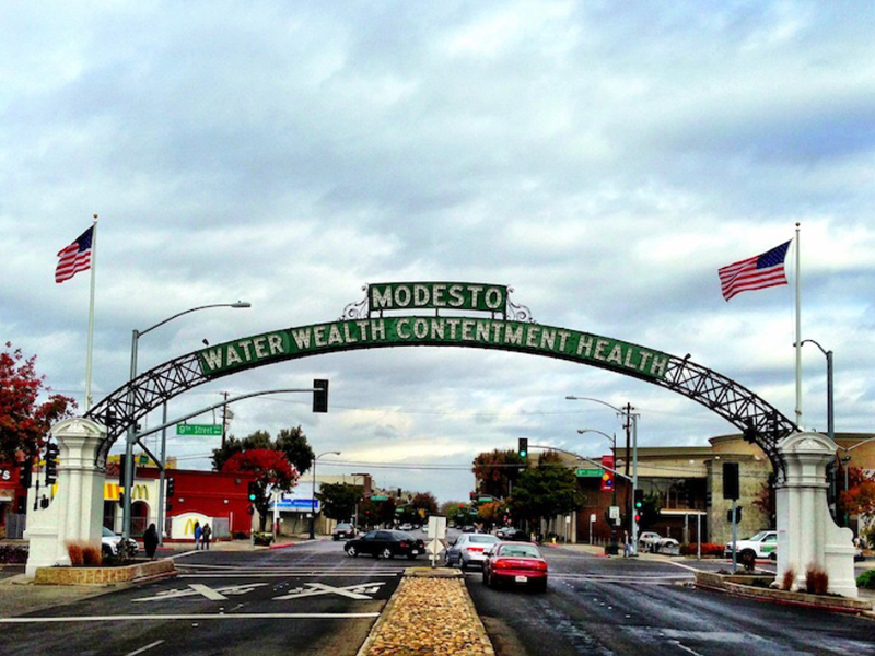 Modesto California Downtown Arches 